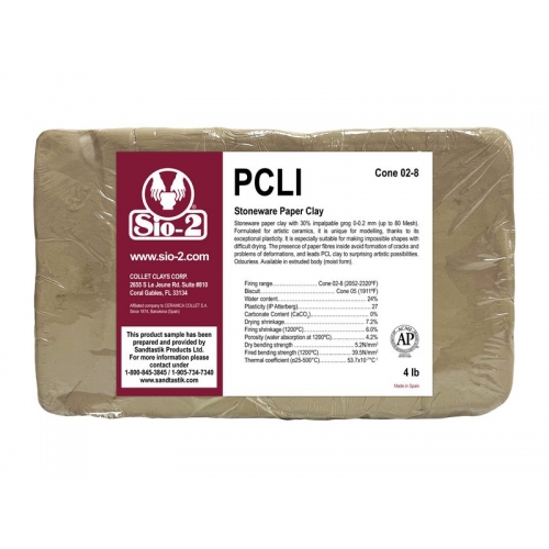SIO-2® PCLI - Stoneware Paper Clay, 4 lb Sample